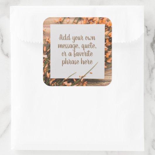 美しいカスタム文字素朴シール スクエアシール (バッグ)