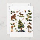 美しいカスレーメインジャコビーン刺繍 ポストカード (正面/裏面)