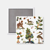 美しいカスレーメインジャコビーン刺繍 マグネット (正面/裏面)