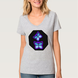 美しいカッコいいカラフル蝶絵文字 Tシャツ
