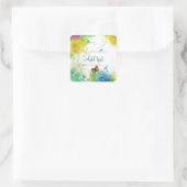 美しいカッコいいトレンディーの花(ばちゃばちゃ)跳ねる スクエアシール (バッグ)