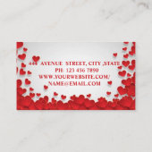 美しいカッコいいトレンディー赤いハート 名刺 (裏面)