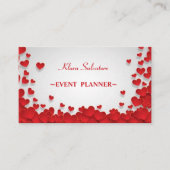 美しいカッコいいトレンディー赤いハート 名刺 (正面)