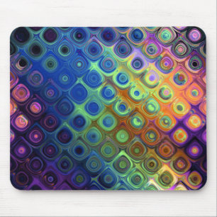 美しいカッコいい抽象芸術四角形の円の光彩 マウスパッド