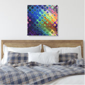 美しいカッコいい抽象芸術正方形の円ガラスの輝き キャンバスプリント (インサイチュ (寝室))