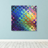 美しいカッコいい抽象芸術正方形の円ガラスの輝き キャンバスプリント (インサイチュ (ウッドフロア))