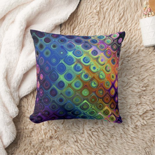 美しいカッコいい抽象芸術正方形の円ガラスの輝き クッション (ブランケット)