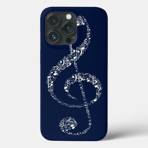 美しいカッコいい白い音符 iPhone 13 PROケース