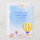 美しいカッパドキア熱気球の誕生日 招待状 (裏面)