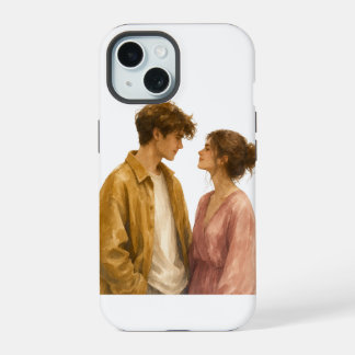 美しいカップルイラスト入りスマホケース iPhone 15ケース