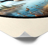 美しいカナダガチョウの円形3D画像 ポスター (角)