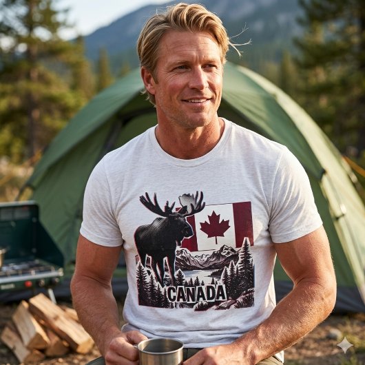 美しいカナダ。カナダの旗。カナダのムース。 Tシャツ