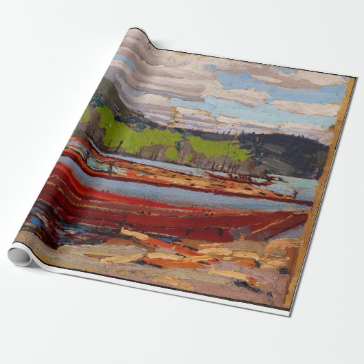 美しいカナディアンレイクシーントムトムソンバトー ラッピングペーパー (アンロールド)