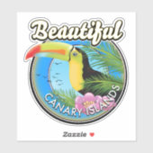 美しいカナリア諸島ヴィンテージスタイルロゴ シール (シート)