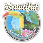 美しいカナリア諸島ヴィンテージスタイルロゴ シール (正面)