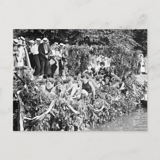 美しいカヌーの女の子， 1924 ポストカード (正面)