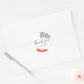 美しいカボチャと枝ありがとう ラウンドシール (封筒)