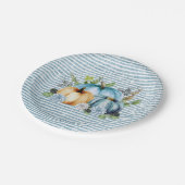 美しいカボチャのブルー感謝祭の水彩 ペーパープレート (アングル)