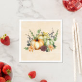 美しいカボチャ秋感謝祭の水色 スタンダードカクテルナプキン (インサイチュ)