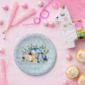 美しいカボチャ青感謝祭の水色 ペーパープレート (パーティー)