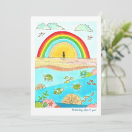 美しいカメの虹のビーチ - あなたのことを想って