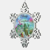 美しいカメレオン スノーフレークピューターオーナメント (右)