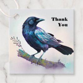 美しいカラスの木の枝に感謝 フェイバータグ