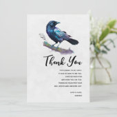 美しいカラスを木の枝に サンキューカード (スタンド正面)