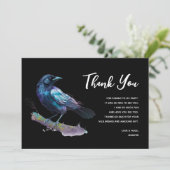 美しいカラスを木の枝に サンキューカード (スタンド正面)