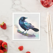 美しいカラスを木の枝に スタンダードカクテルナプキン (インサイチュ)