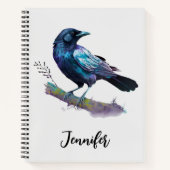 美しいカラスを木の枝に ノートブック (正面)