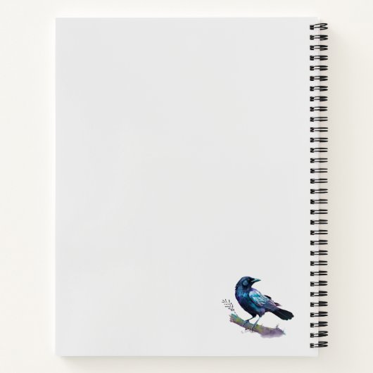 美しいカラスを木の枝に ノートブック (裏面)
