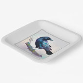 美しいカラスを木の枝に ペーパープレート (傾斜あり)