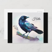 美しいカラスを木の枝に ポストカード (正面/裏面)