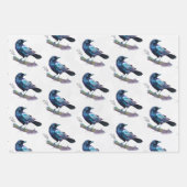 美しいカラスを木の枝に ラッピングペーパーシート (正面)