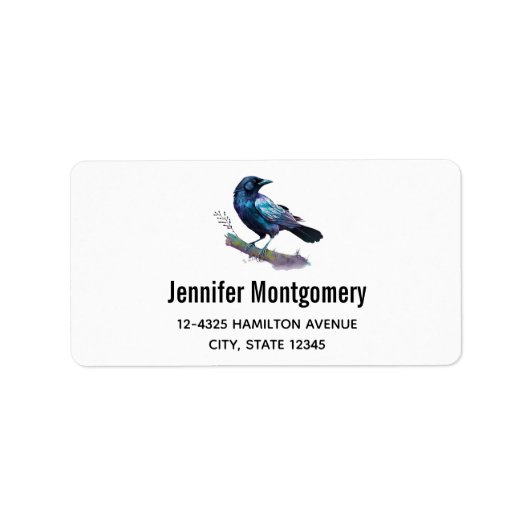 美しいカラスを木の枝に ラベル (正面)