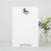 美しいカラスを木の枝に 便箋 (スタンド正面)