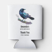 美しいカラスを木の枝に 缶クーラー (裏面)