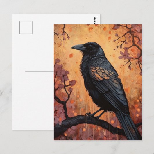 美しいカラス ポストカード (正面/裏面)