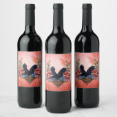 美しいカラス ワインラベル (ボトル)