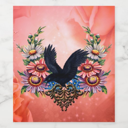 美しいカラス ワインラベル (シングルラベル)