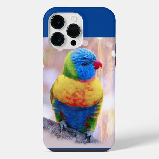 美しいカラフルなオウム iPhoneケース (裏面)