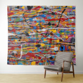美しいカラフルなスプラッシュパターン タペストリー (インサイチュ(横))