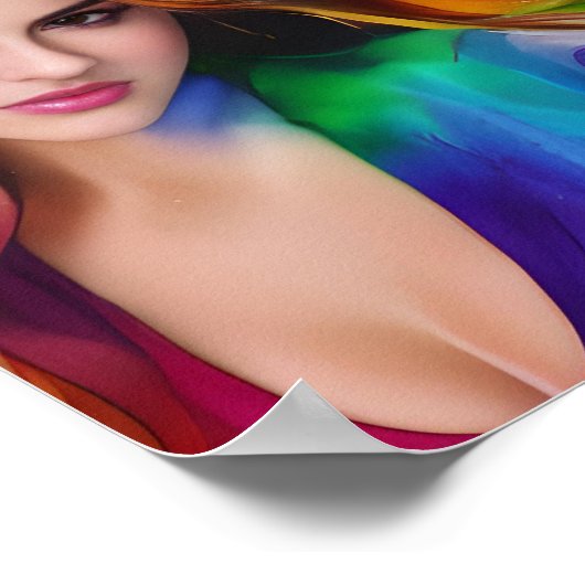 美しいカラフルな女性のポスター ポスター (角)