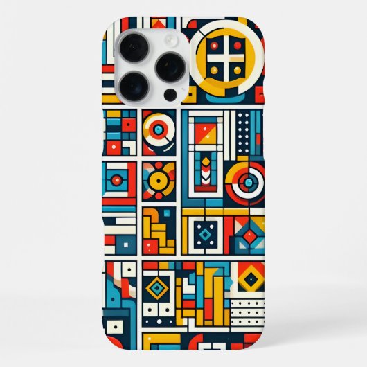 美しいカラフルな幾何学模様 iPhoneケース (裏面)
