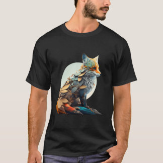 美しいカラフルな狐 Tシャツ