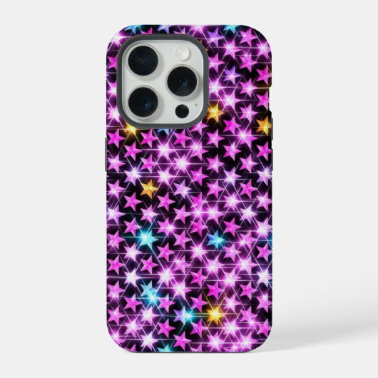 美しいカラフルな紫色の輝く星 iPhoneケース (裏面)