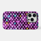 美しいカラフルな紫色の輝く星 iPhoneケース (裏面横)
