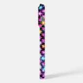 美しいカラフルな紫色の輝く星 iPhoneケース (左側面)