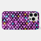 美しいカラフルな紫色の輝く星 iPhoneケース (裏面横)